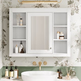 35'' x 27.5'' Medicine Cabinet, Wall Mounted Bathroom Storage Cabinet, Modern Bathroom Wall Cabinet WF322917AAK
