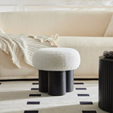 W8017-1 White lamb wool seat, barrel PVC pipe with black ash willow W2085129980