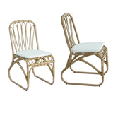 Outdoor PE Wicker Dining Chairs with Washable Cushion Set of 2, Outdoor Rattan chairs for Backyard, N762P236169N