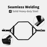 Black Hex Bar Solid Steel Sleeve 1000lbs Weight Capacity Trap Bar Deadlift Bar with Knurled Handles, 18670584