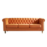 ZNTS Chesterfield Velvet Sofa 84.65 inch for Living Room ORANGE Color W579104833