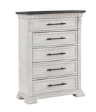 ZNTS Transitional Style 5-Drawer Chest Made with Wood in Antique White B009P155297