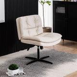 ZNTS Large Size Armless Home Office Desk Chair Vanity Chair No Wheels 41564834