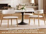 Dining Chairs Set of 2, Metal Kitchen Chairs with Modern Fabric Upholstered for Dining Room, Beige 78631673