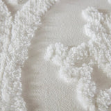 Full/Queen 3 Piece Tufted Cotton Chenille Damask Duvet Cover Set B03597340