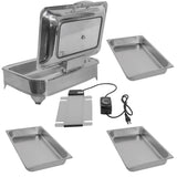 Electric Chafing Dish 9L/9.5QT Food Warmer w/Glass Lid for Catering 110V 60Hz Restaurant Food Warmer 54294873