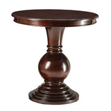 ZNTS Espresso Accent Table with Pedestal Base B062P189135