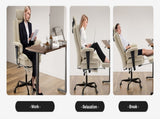 Office Chair 200 kg PU Leather Computer Chair with Lumbar Support and High Backrest, W2367P290466