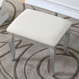Ashley Wood Make-Up Vanity Table and Stool Set, Silver T2574P265587