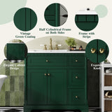 36" Vanity with Top for Bathroom, Modern Bathroom Storage Vanity Includes Adjustable Shelf, Soft N710P279991F