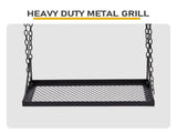 Grill Swing Campfire Grill Stand with Iron Grill Grate, Collapsible Campfire Cooking Rack with Hooks 05998079
