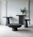 20x20x24" Black Square Side Table with Pedestal Base W2078P203212