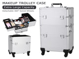 3 in 1 Aluminum Cosmetic Makeup Case Tattoo Box Silver 35664700
