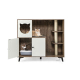 ZNTS Cat Litter box with Cat scratching post, Cat Apartment, Cat House, locker 88610669