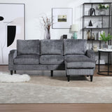 UNITED WE WIN Sofa for three, solid wood frame, Chenille fabric, side pocket, with two cup holders, W1568142738