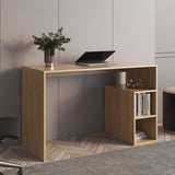 Solid 47" Wide Four Shelves Writting Desk, Home Office, Living Room, Gamer Desk Natural Oak B070P254784