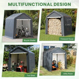 8' x 6.5' Portable Motorcycle Outdoor Storage Shelter,Crafted from 180G PE 16657945