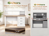 Home Office Computer Writing Desk with 3 Drawers and Storage Shelves T3971P612020