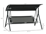 3-Seat Outdoor Patio Swing Chair-Black 70074615