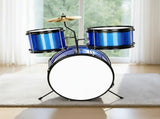 14"x10" 3-Pieces Junior Kids Drum Set Kit Pedal Drum Stick Wrench Drum Stool Dark blue 27761047