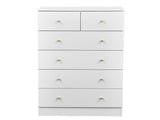 White particleboard with a textured melamine finish, 66*40*131cm, 52 drawer cabinet, matte gold 32996713
