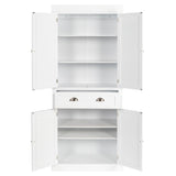 ZNTS FCH Single Drawer Double Door Storage Cabinet White 56206735