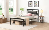 ZNTS Twin Size metal bed Sturdy System Metal Bed Frame ,Modern style and comfort to any bedroom ,black W311109646