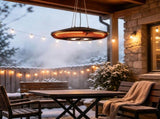 750W 1500W Dual Power Hanging Patio Heater with LED Black 94734824