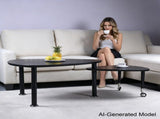 360 degree Rotatable modern Coffee Table for Living Room, solid wood legs with simply assemble W2899P372756