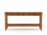 47.2'' Solid Wood Console Table for Entryway,2-Tier Wooden Sofa Table Behind Couch with Vintage W2263P510695