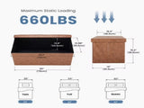 30 Inch Folding Ottoman With Storage Bench, Bedside Storage Bench With Leather Top Cover and 55686876