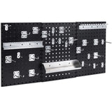 Black Wall-Mounted Pegboard Wall Organizer Kit 4 ft.Metal Toolboard 18086385