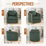 COOLMORE Corduroy Barrel Chair, Comfortable Accent Sofa Chair for Living Room, 360 Degree W395P220271