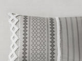 Cotton Printed Comforter Set with Chenille Gray King/Cal King B035128799