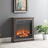 ZNTS 18 inch electric fireplace insert, ultra thin heater with log set & realistic flame, overheating W1769103307