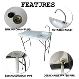 Outdoor Fish and Game Cutting Cleaning Table w/Sink and Faucet 16689897