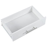 K&K Fluted Kitchen Island with Trash Can Storage Cabinet, Power Outlet, Internal Storage Rack, N707P221571W
