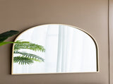 33" x 31" Arched Decorative Accent Mirror with Iron Gold Frame, Wall Deor for Bathroom, Bedroom, W2078124338