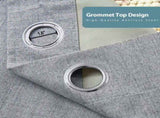 2pcs dark grey 100% blackout curtains with snap-on top, suitable for hanging use. They have 31748757