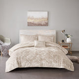 Full/Queen Velvet Comforter Set with Throw Pillow B035P203252