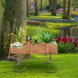 Wooden plant frame with wheels, Brown planting pot 65077135