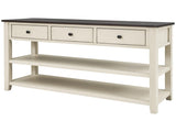 Retro Design Console Table with Two Open Shelves, Pine Solid Wood Frame and Legs for Living Room 83399820