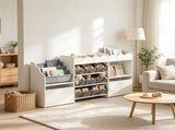 8 Fabric Bins Toy Storage Organizer, Bookshelf with 2 Rolling Drawers & Open Shelves for 93087249