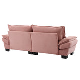 Corduroy Sofa Sleeper Couch Loveseat Sofa with Pillows Comfy Upholstered Deep Seat Sofa for W676P227339