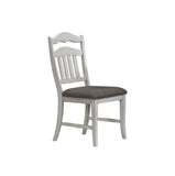 ZNTS Contemporary Antique White Side Chairs Upholstered Cushion Seat Ladder Back 2pc Dining Chairs B011P251644