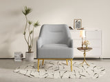 Modern Accent Chair Upholstered Armchair Single Sofa Chair with Curved Backrest and Gold Metal Legs N763P360684E