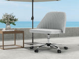 Vanity Chair, Armless Desk Chair with Wheels, Adjustable Swivel Fabric Makeup Chair, 41306320