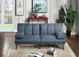 Navy Polyfiber 1pc Adjustable Sofa Living Room Furniture Solid wood Legs Plush Couch HS00F8517-ID-AHD