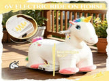 6V Electric Kids Ride On Unicorn Battery Powered Animal Toy with Music, Foot Pedal & Forward 78386139