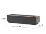 40" Outdoor 50,000 BTU Rectangular Iron Propane Fire Pit, Dark Grey 62836.00BRN-50K